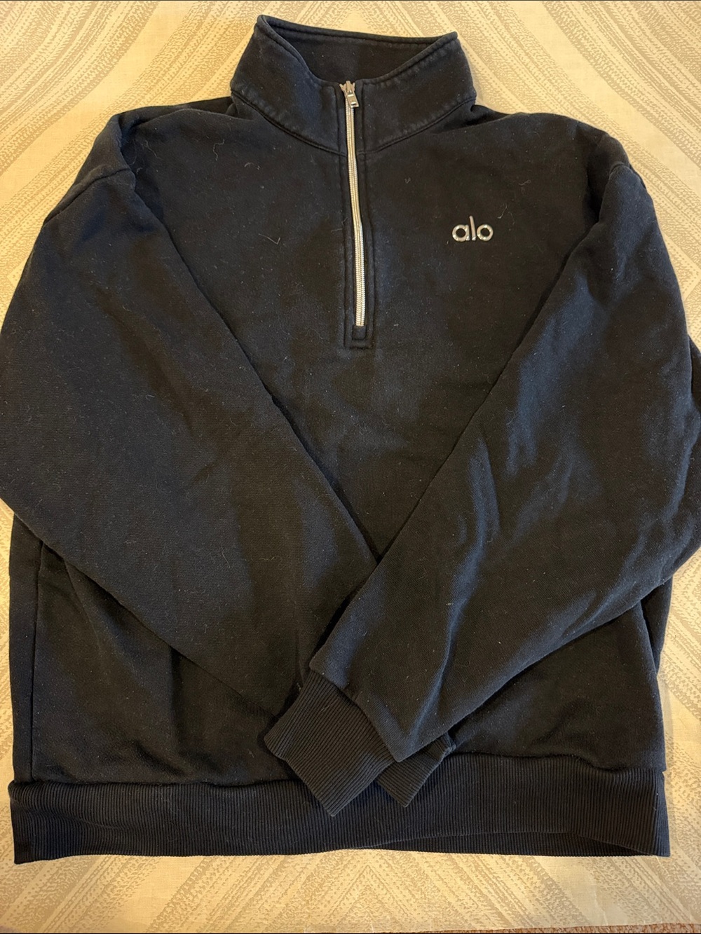 Alo Yoga Black Accolade 1/4 Zip Pullover Sweatshirt Size S